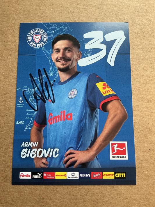 Armin Gigovic, Bosnia 🇧🇦 Holstein Kiel 2024/25 hand signed - Autographs-World