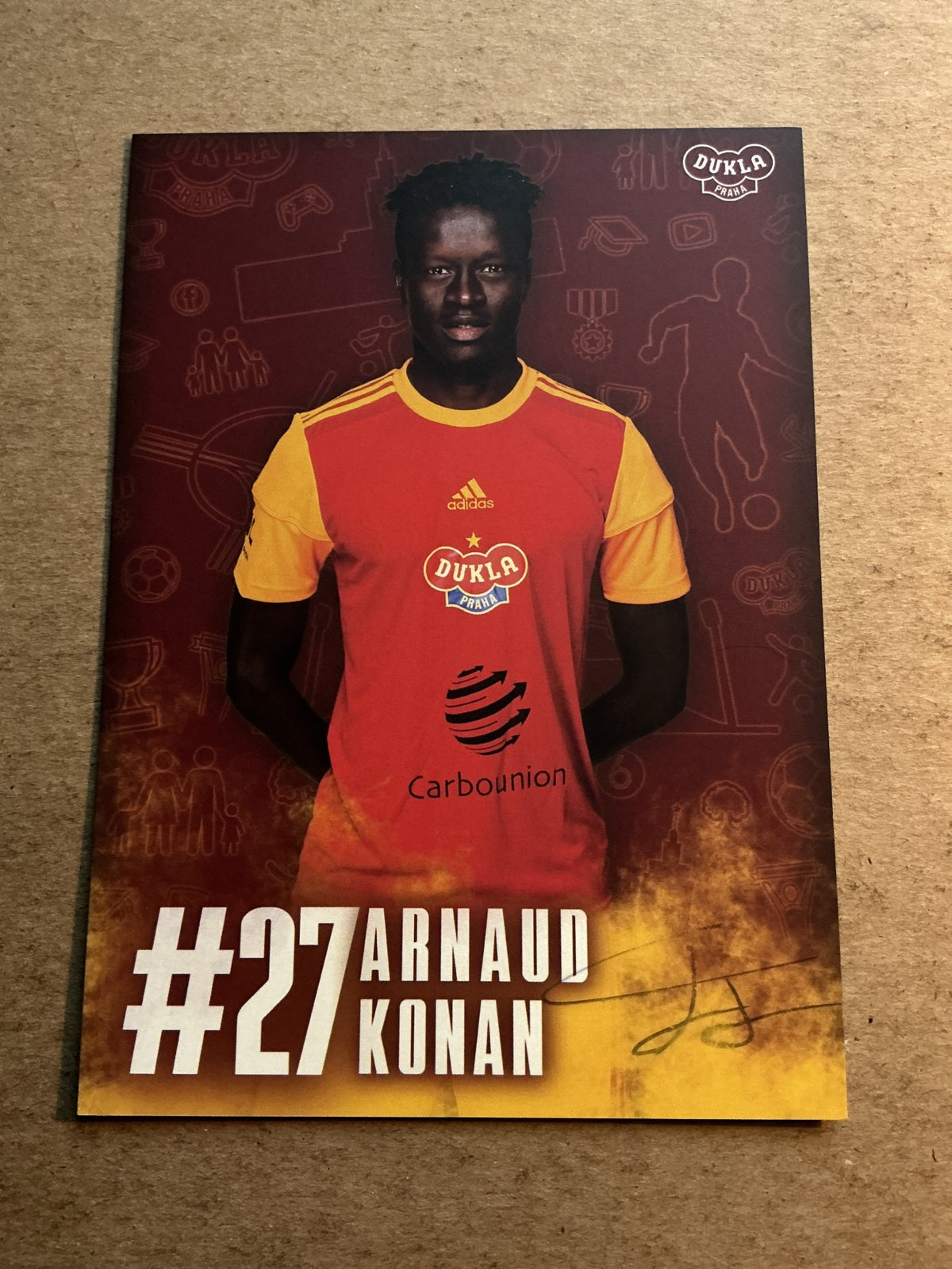 Arnaud Konan, Mali 🇲🇱 FK Dukla Prague 2021/22 hand signed - Autographs-World
