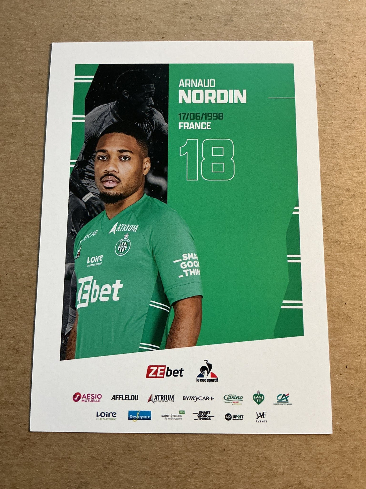 Arnaud Nordin, France 🇫🇷 AS Saint-Étienne 2021/22 hand signed - Autographs-World