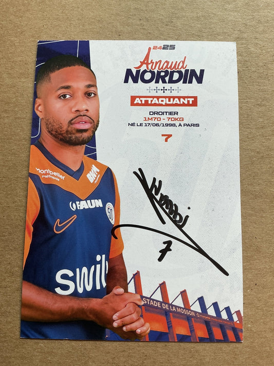 Arnaud Nordin, France 🇫🇷 Montpellier HSC 2024/25 hand signed - Autographs-World