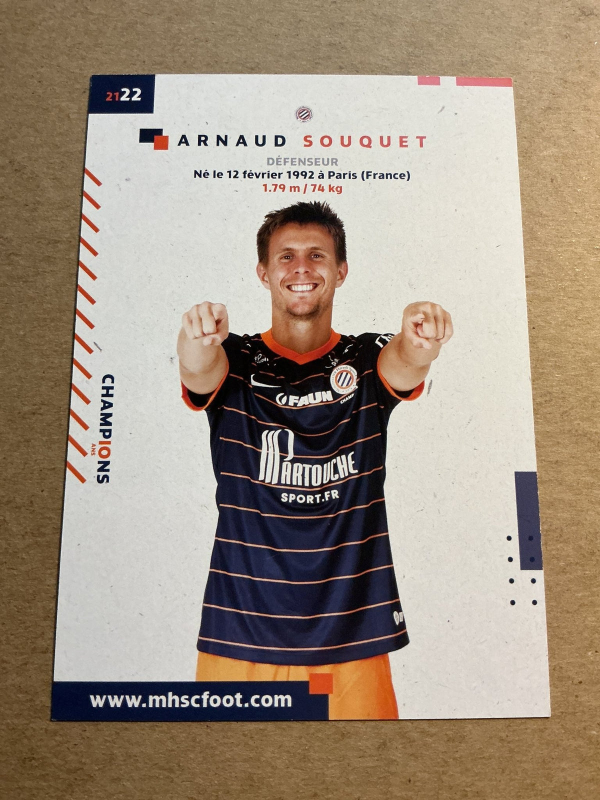 Arnaud Souquet, France 🇫🇷 Montpellier HSC 2021/22 hand signed - Autographs-World