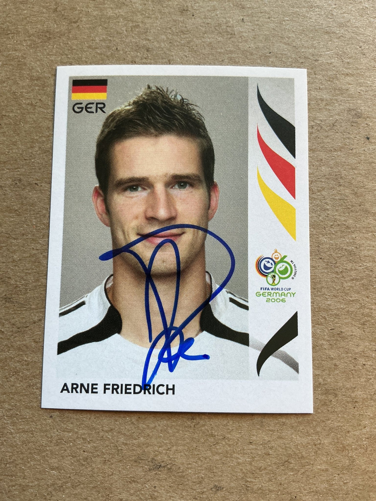 Arne Friedrich, Germany 🇩🇪 FIFA World Cup 2006 Panini hand signed - Autographs-World