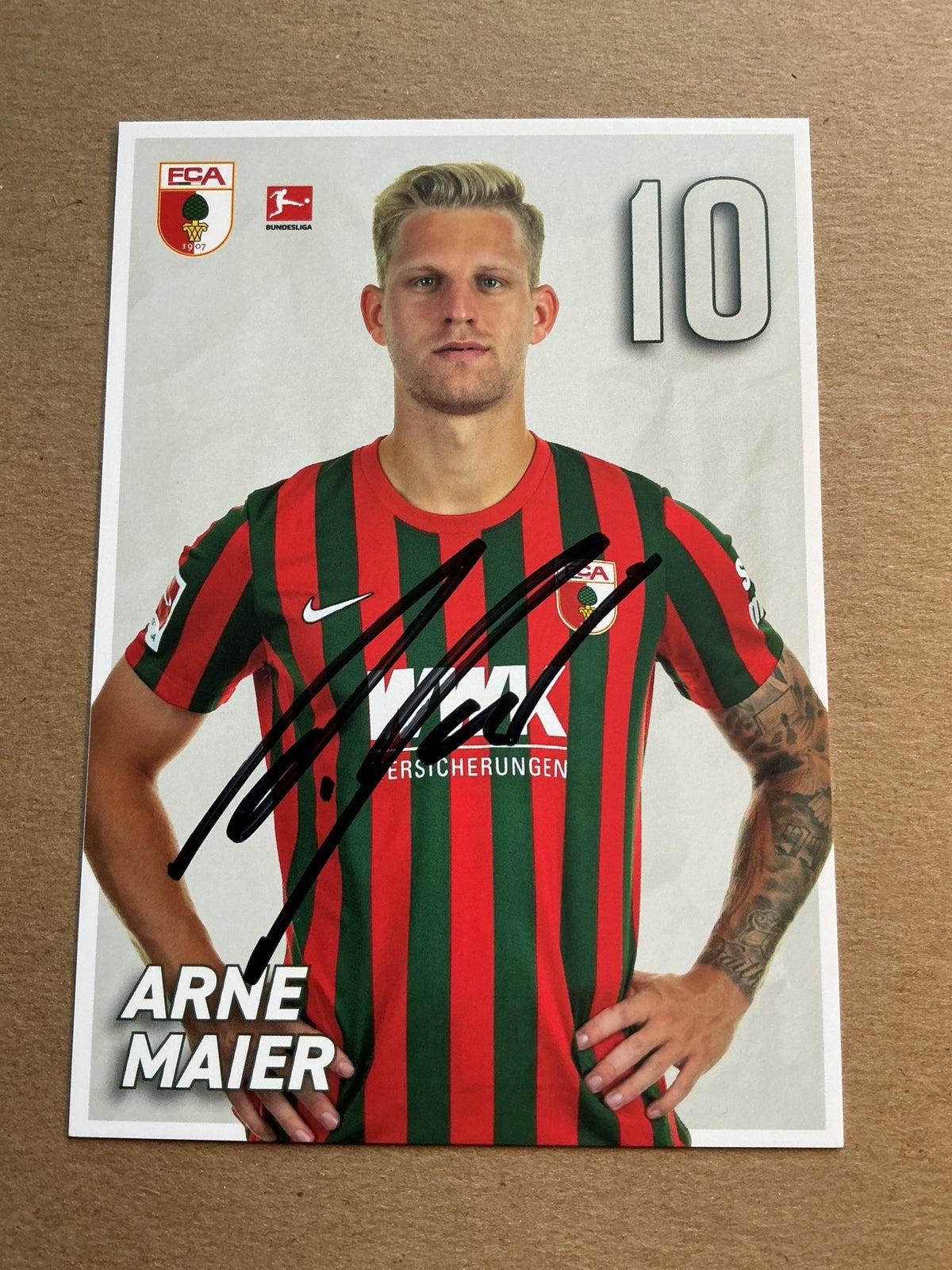 Arne Maier, Germany 🇩🇪 FC Augsburg 2021/22 hand signed - Autographs-World