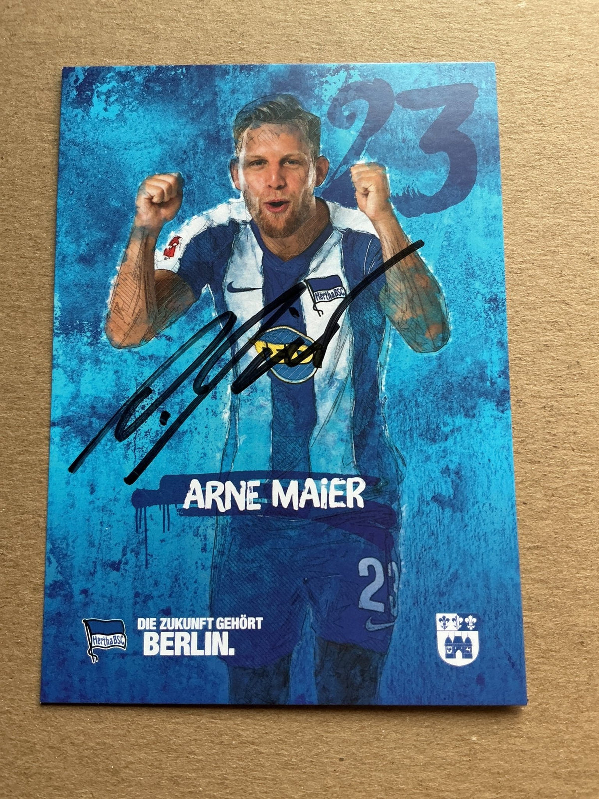 Arne Maier, Germany 🇩🇪 Hertha BSC Berlin 2019/20 hand signed - Autographs-World