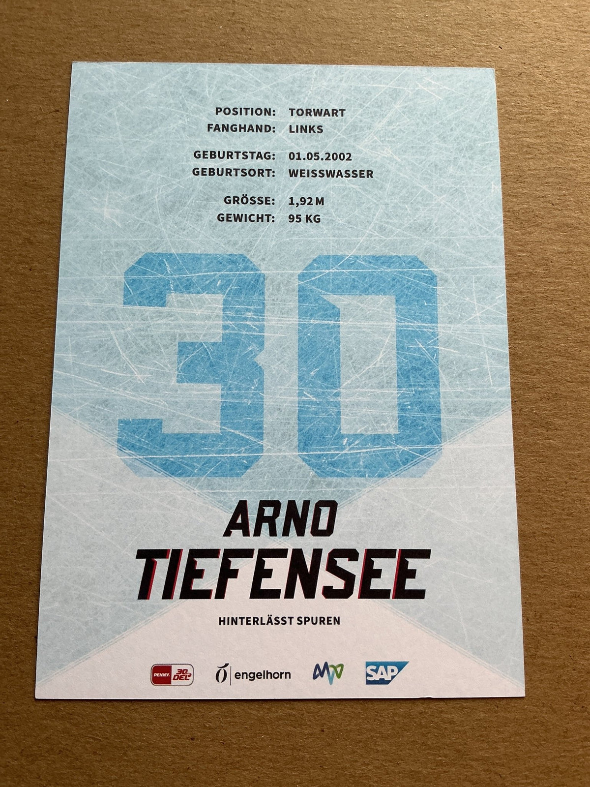 Arno Tiefensee, Germany 🇩🇪 Adler Mannheim 2023/24 hand signed - Autographs-World