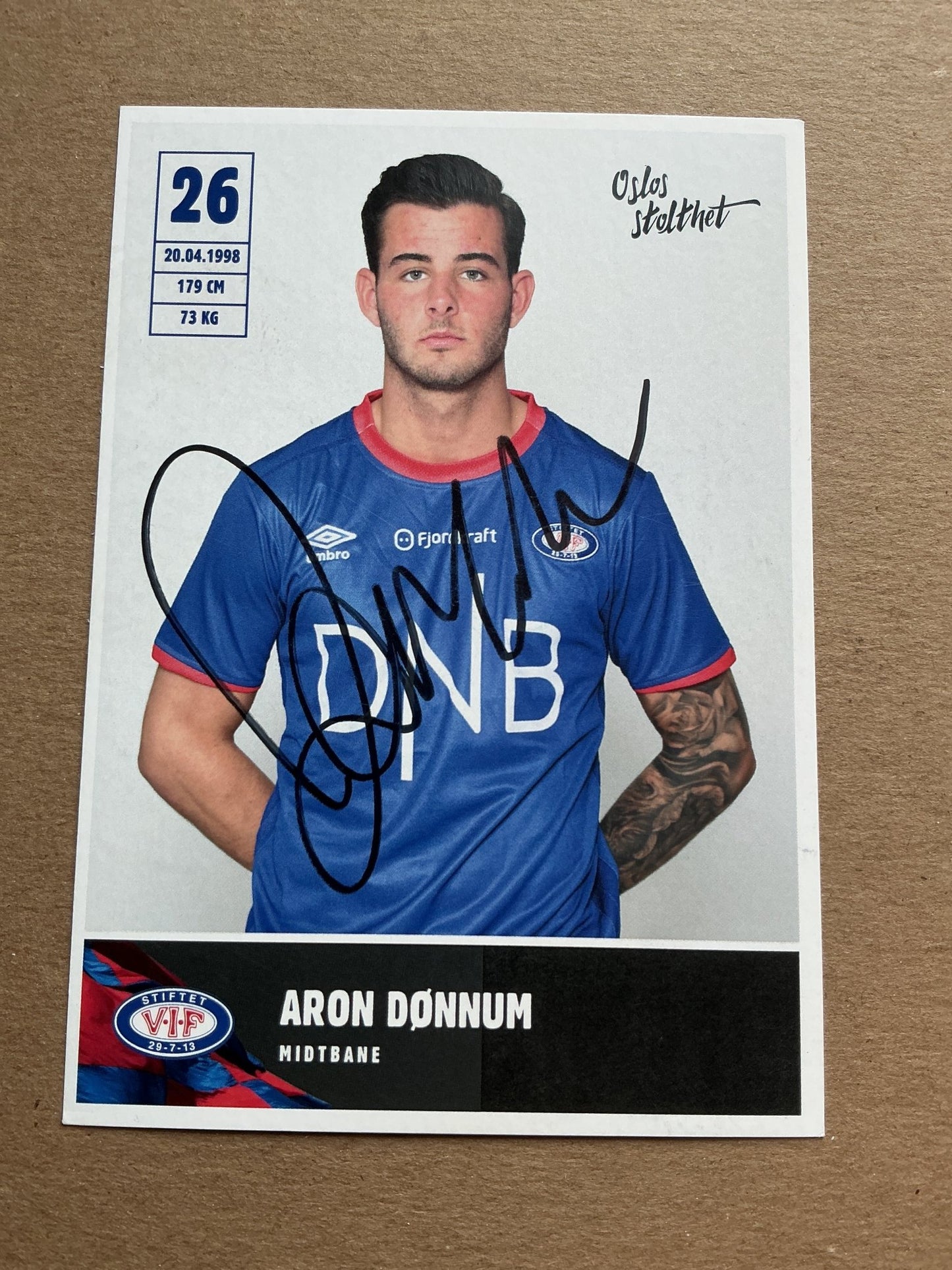 Aron Dønnum, Norway 🇳🇴 Vålerenga IF 2019/20 hand signed - Autographs-World