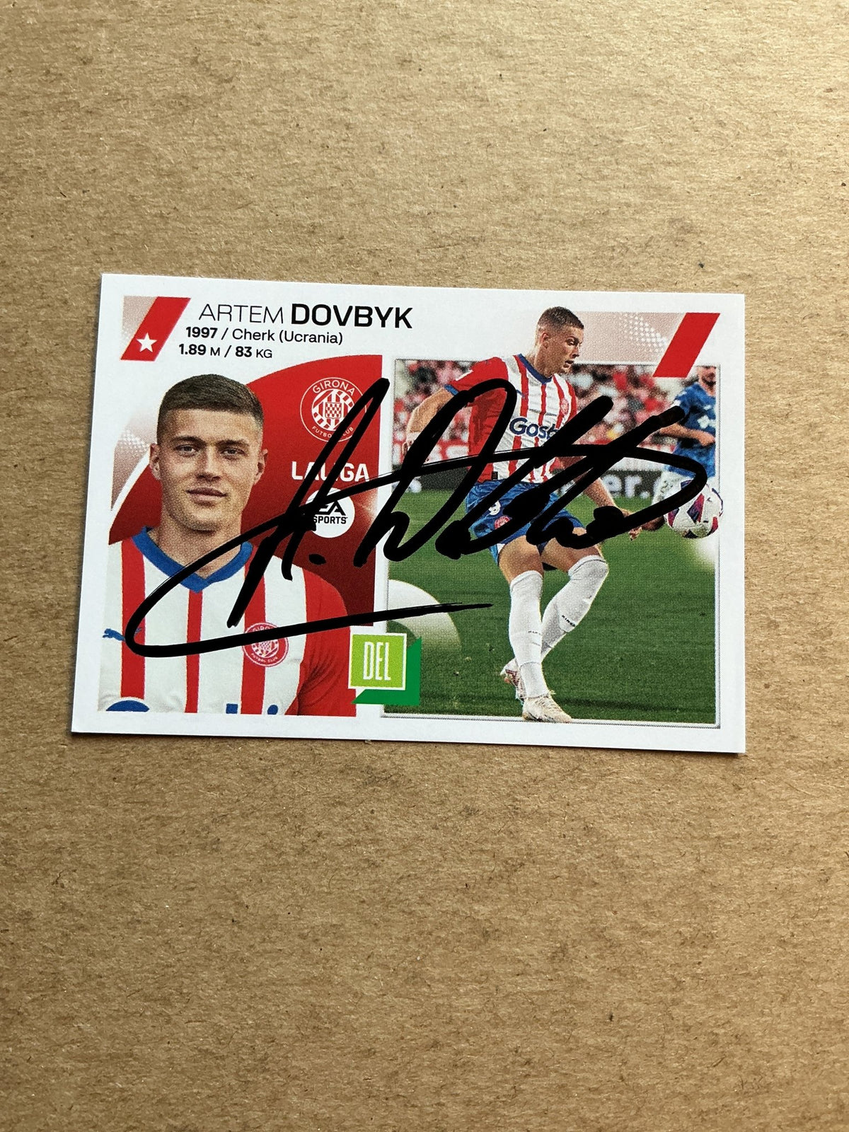 Artem Dovbyk, Ukraine 🇺🇦 Girona FC 2023/24 Panini hand signed - Autographs-World