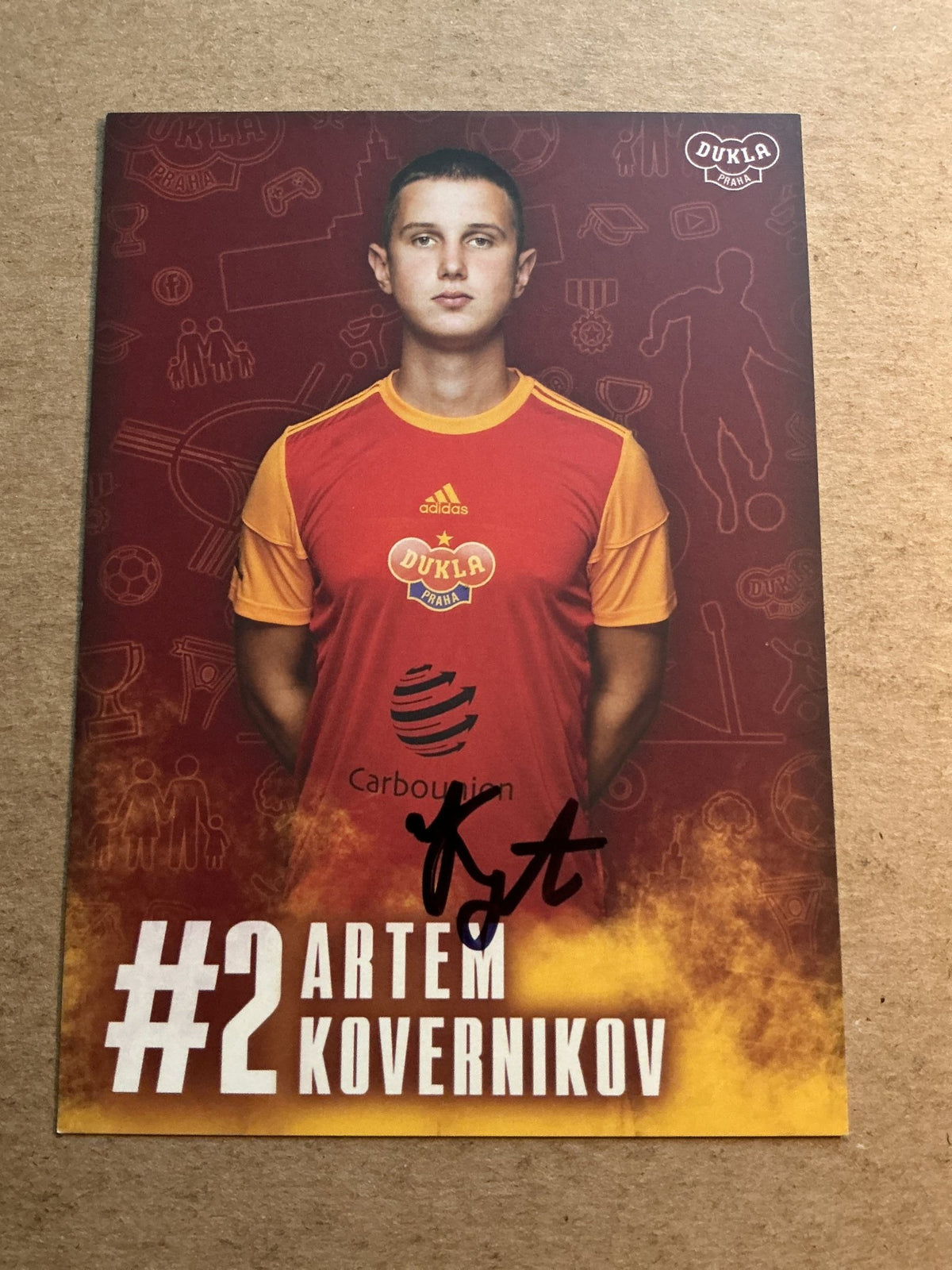 Artem Kovernikov, Ukraine 🇺🇦 FK Dukla Prague 2021/22 hand signed - Autographs-World