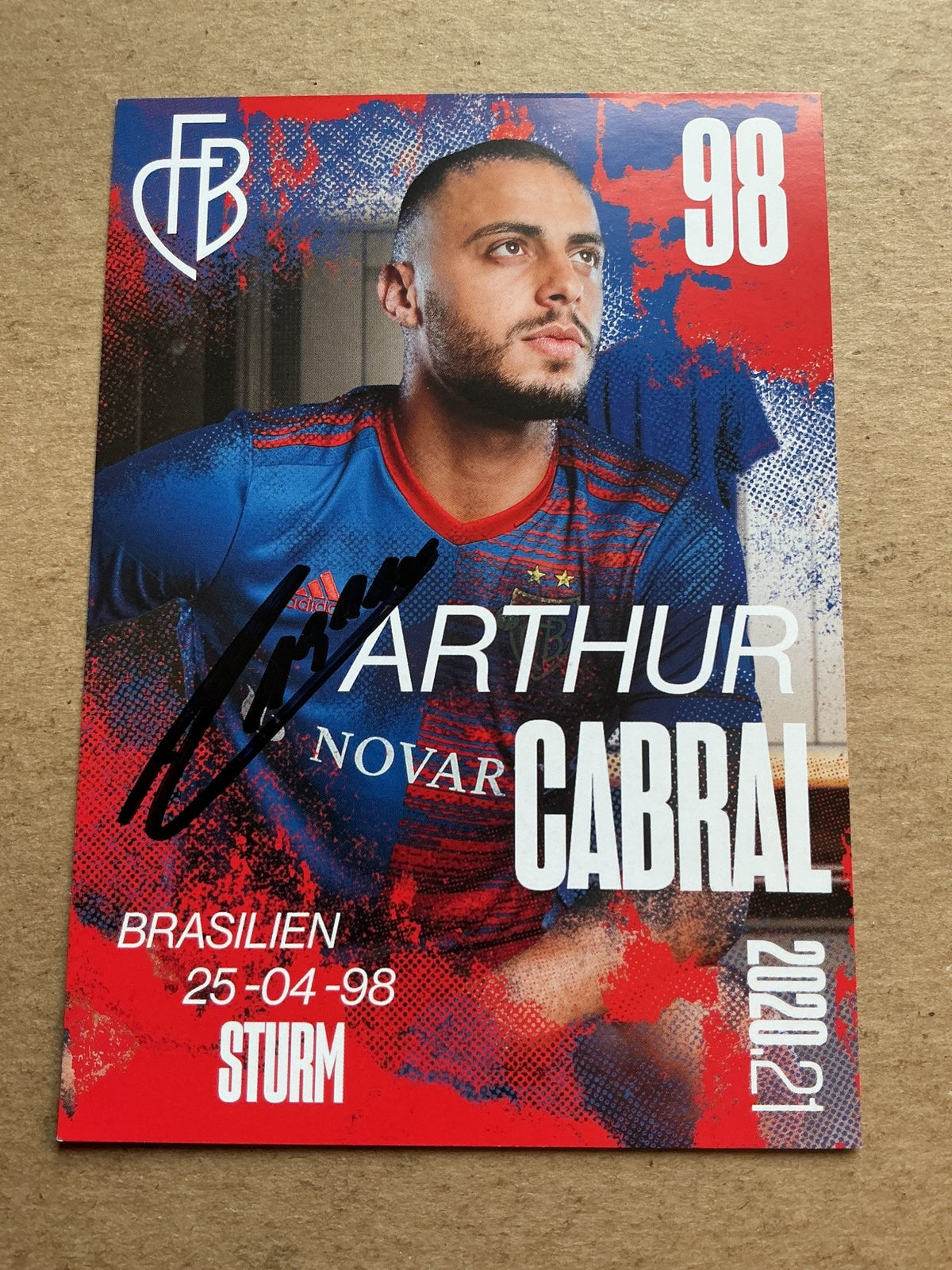 Arthur Cabral, Brazil 🇧🇷 FC Basel 2020/21 hand signed - Autographs-World