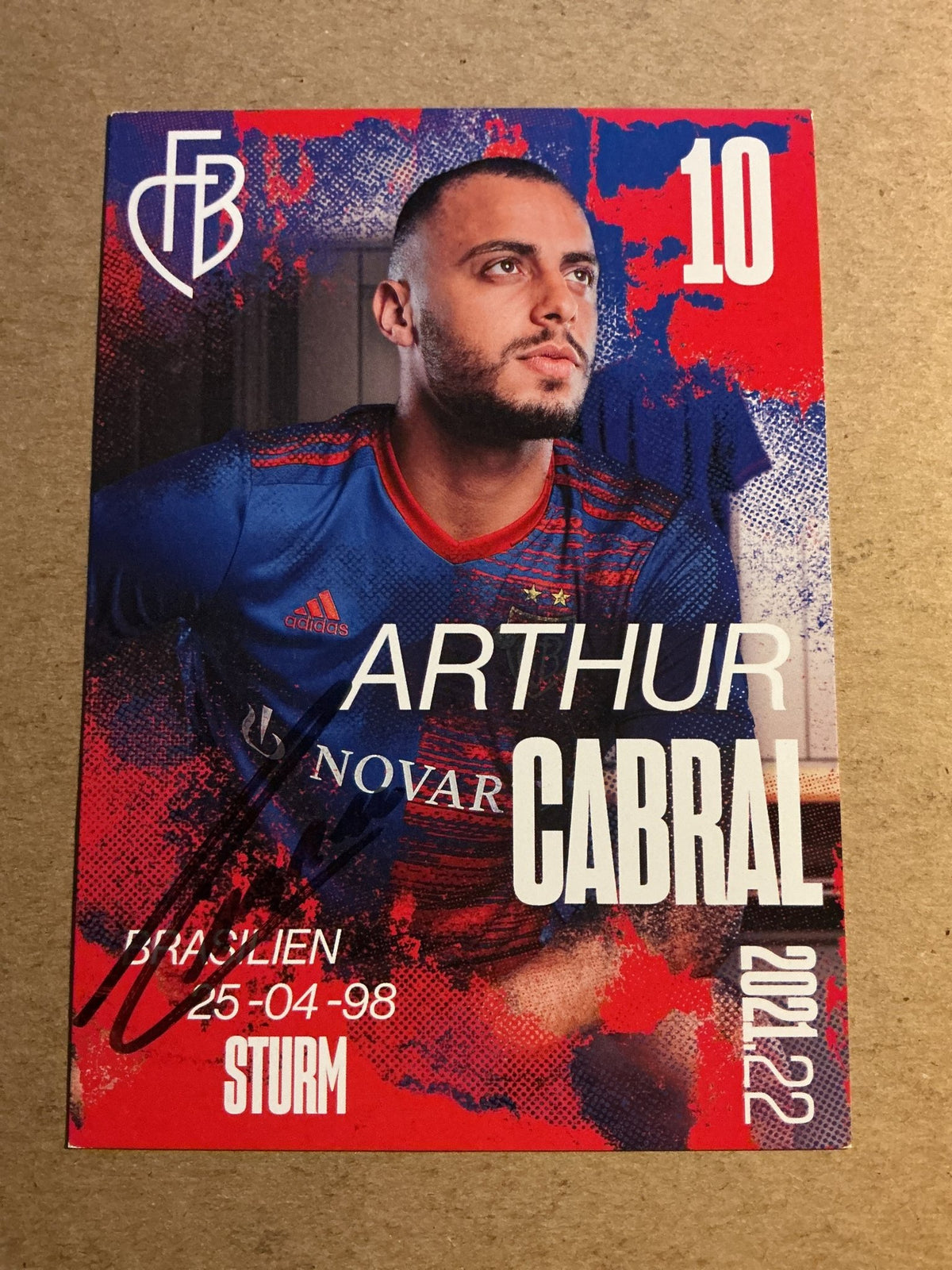 Arthur Cabral, Brazil 🇧🇷 FC Basel 2021/22 hand signed - Autographs-World