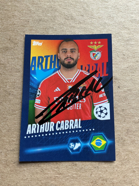 Arthur Cabral, Brazil 🇧🇷 SL Benfica 2023/24 Topps hand signed - Autographs-World