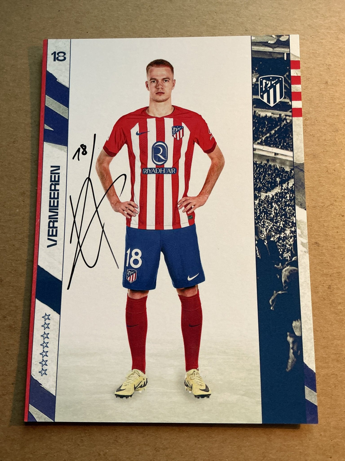 Arthur Vermeeren, Belgium 🇧🇪 Atletico Madrid 2023/24 hand signed - Autographs-World