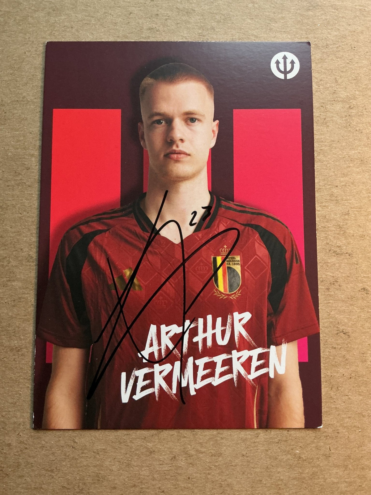 Arthur Vermeeren, Belgium 🇧🇪 UEFA Euro 2024 hand signed - Autographs-World