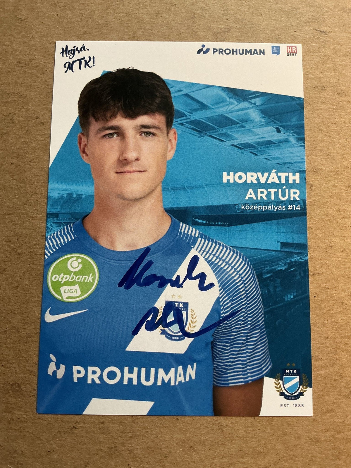 Artúr Horváth, Hungary 🇭🇺 MTK Budapest FC 2023/24 hand signed - Autographs-World