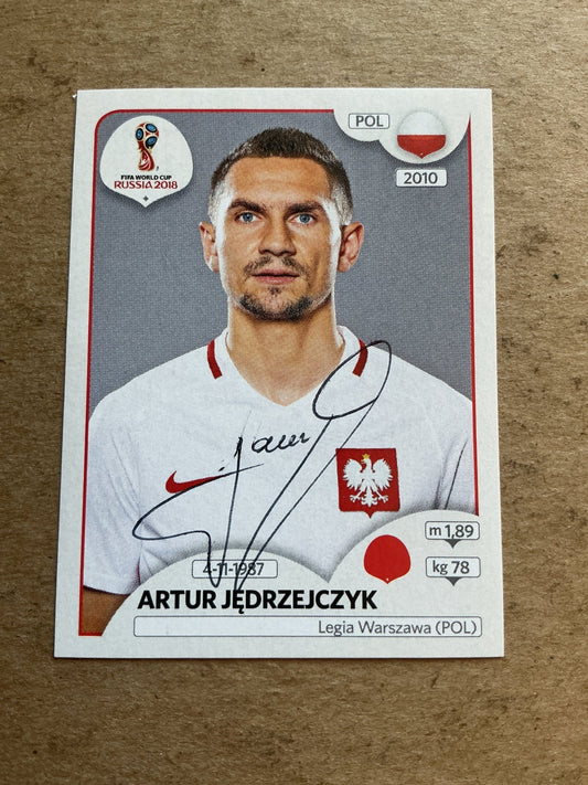 Artur Jędrzejczyk, Poland 🇵🇱 FIFA World Cup 2018 Panini hand signed - Autographs-World