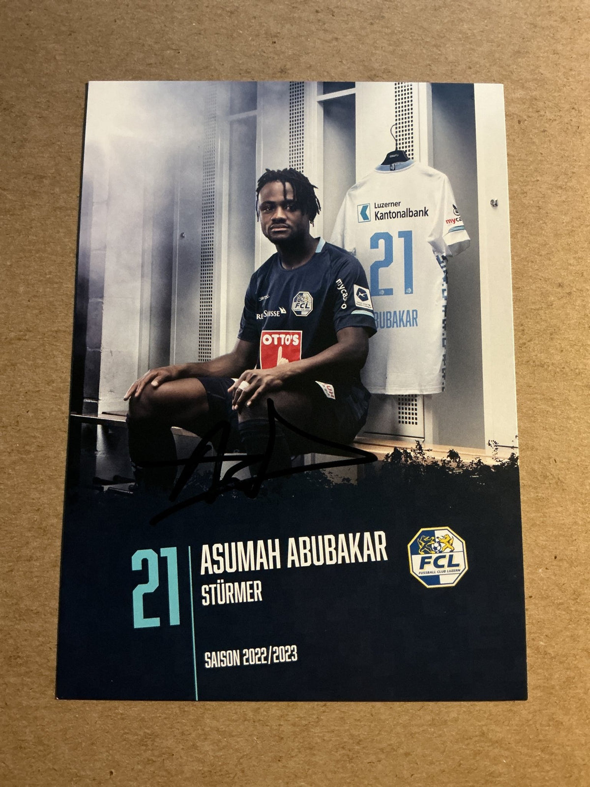Asumah Abubakar, Ghana 🇬🇭 FC Luzern 2022/23 hand signed - Autographs-World