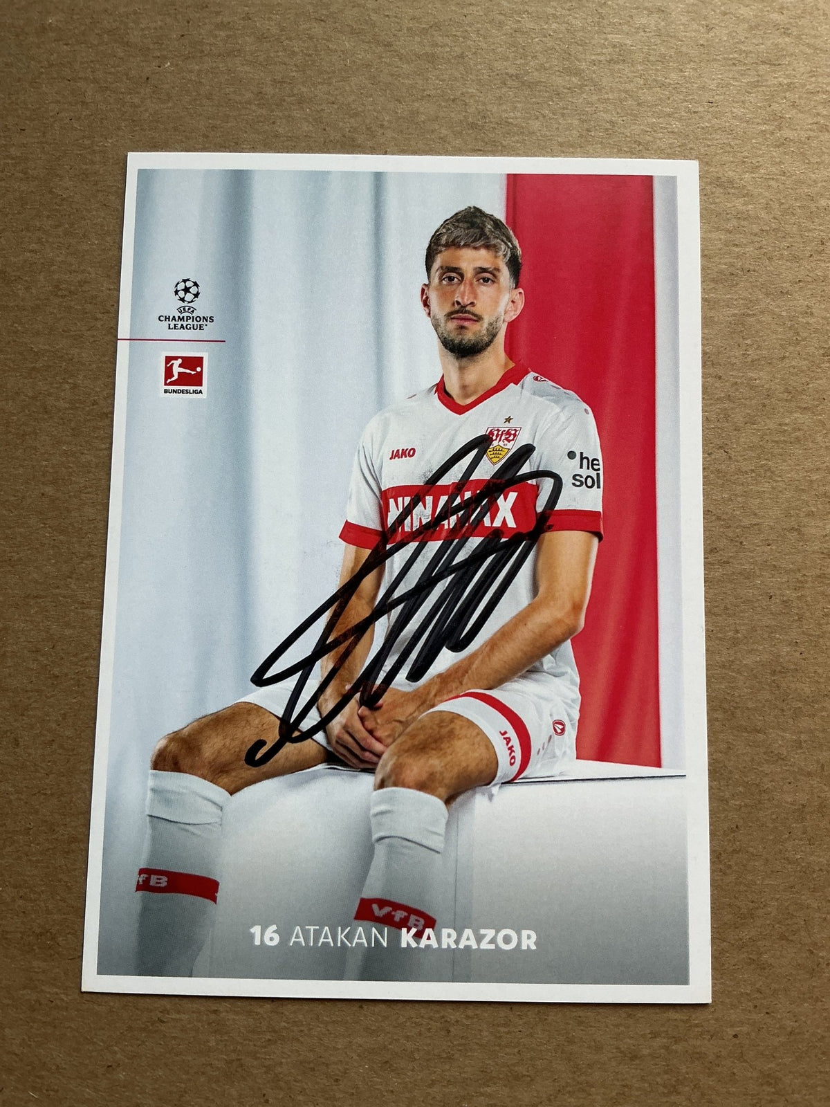 Atakan Karazor, Türkiye 🇹🇷 VfB Stuttgart 2024/25 hand signed - Autographs-World