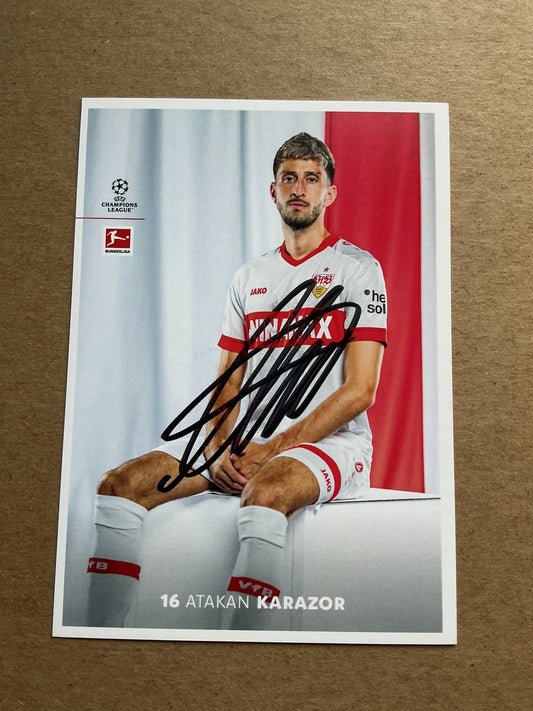 Atakan Karazor, Türkiye 🇹🇷 VfB Stuttgart 2024/25 hand signed - Autographs-World