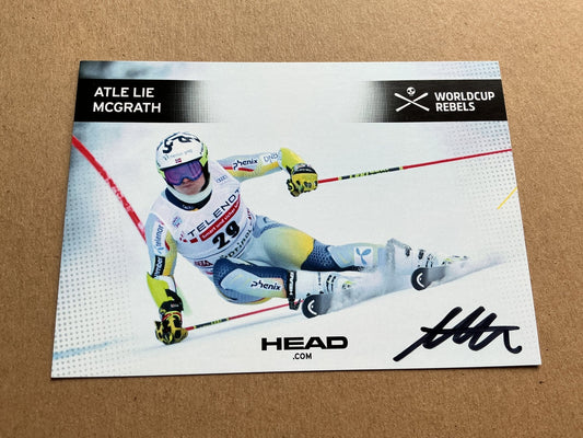 Atle Lie McGrath, Norway 🇳🇴 Alpine Winter 2021/22 hand signed - Autographs-World