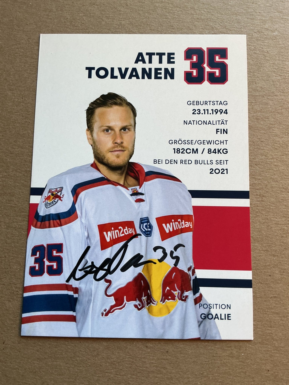 Atte Tolvanen, Finland 🇫🇮 EC Red Bull Salzburg 2024/25 hand signed - Autographs-World