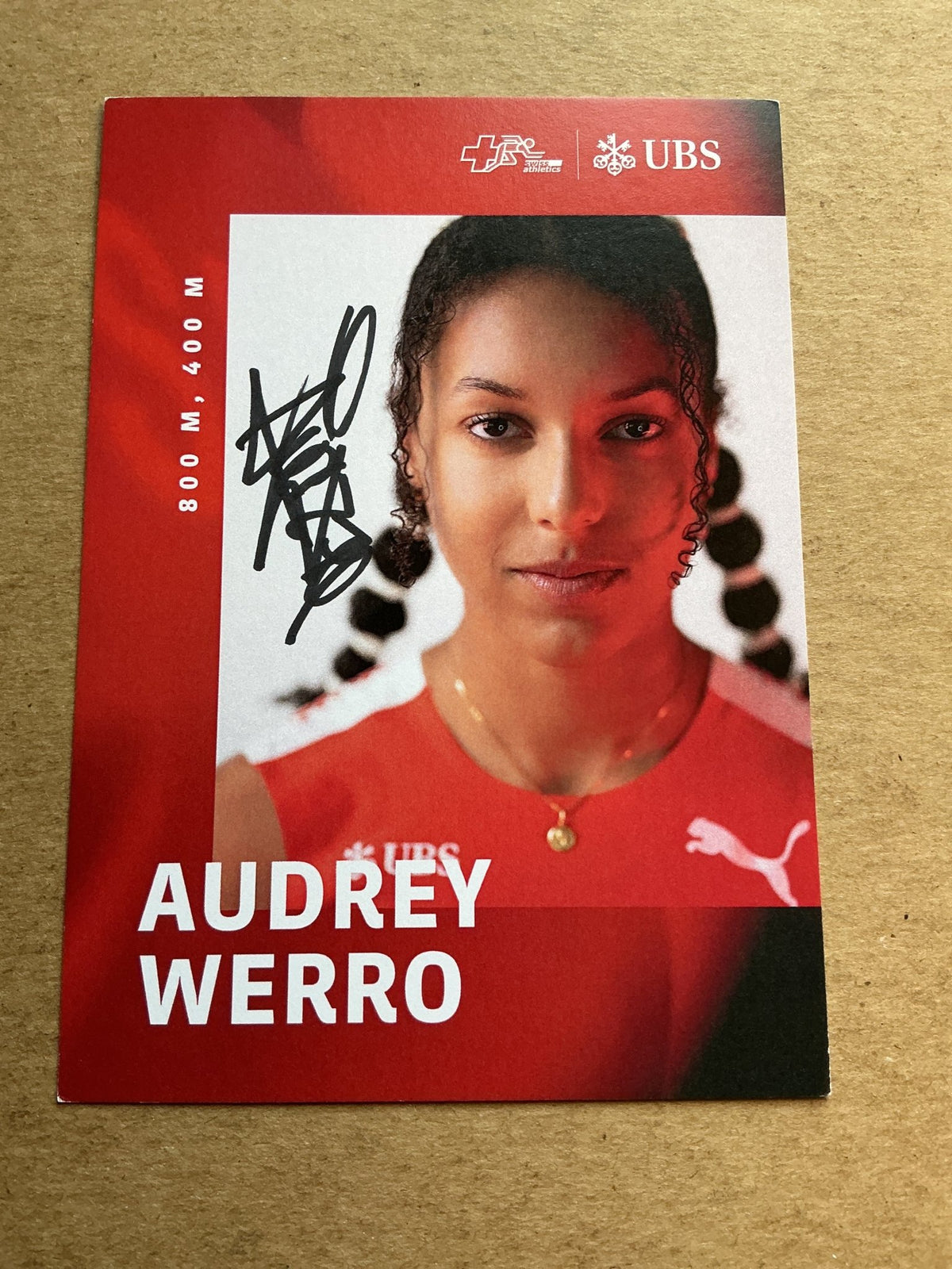 Audrey Werro, Switzerland 🇨🇭 Athletics Summer Olympics 2024 hand signed - Autographs-World