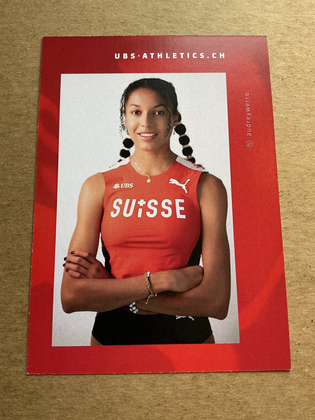 Audrey Werro, Switzerland 🇨🇭 Athletics Summer Olympics 2024 hand signed - Autographs-World