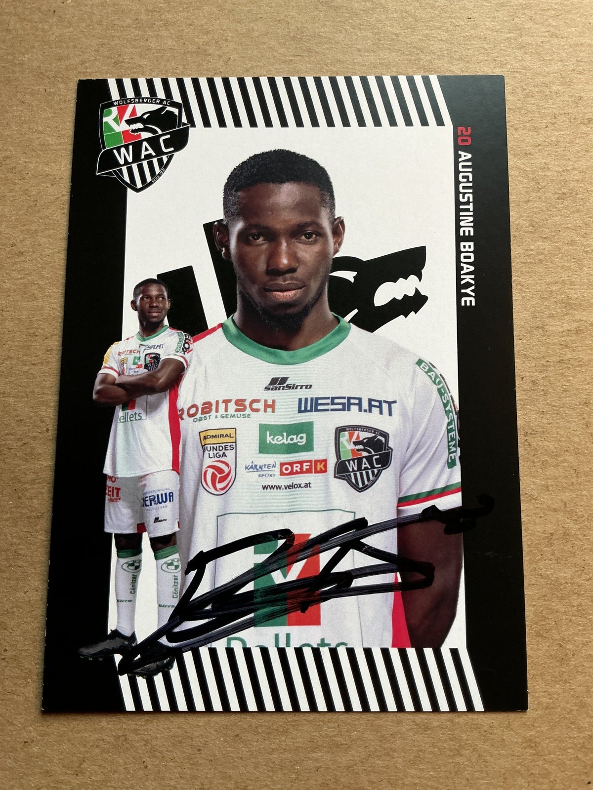 Augustine Boakye, Ghana 🇬🇭 Wolfsberger AC 2023/24 hand signed - Autographs-World