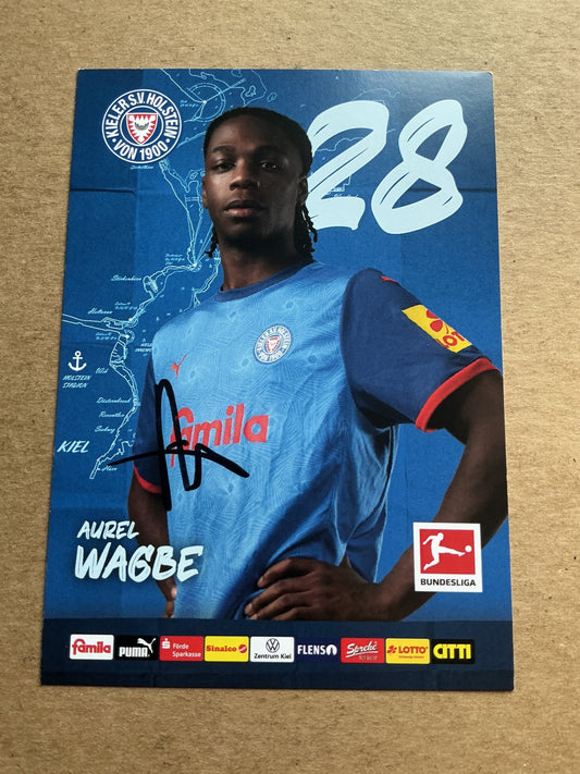 Aurel Wagbe, Germany 🇩🇪 Holstein Kiel 2024/25 hand signed - Autographs-World