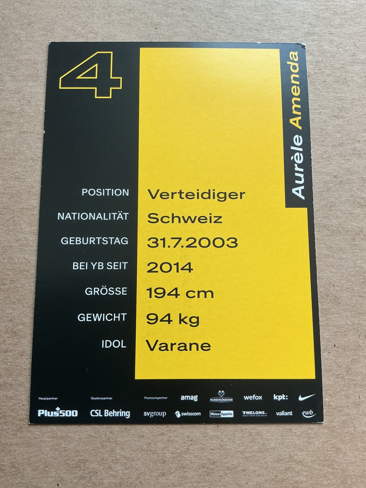 Aurèle Amenda, Switzerland 🇨🇭 BSC Young Boys Bern 2022/23 hand signed - Autographs-World