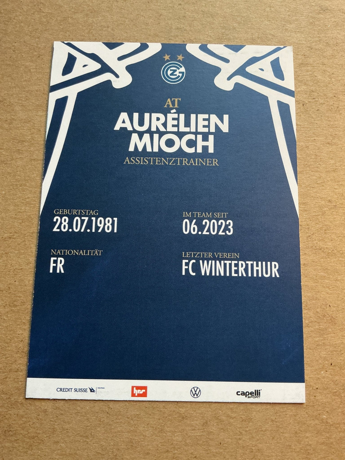 Aurélien Moch, France 🇫🇷 Grasshopper Club Zürich 2023/24 hand signed - Autographs-World