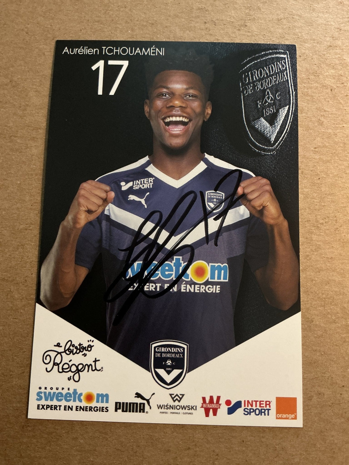 Aurelien Tchouameni, France 🇫🇷 Girondins Bordeaux 2018/19 hand signed - Autographs-World