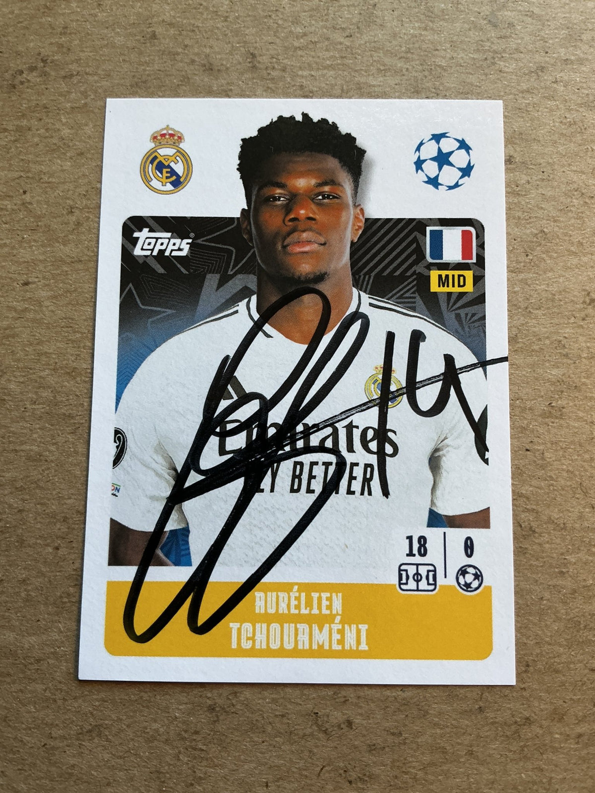 Aurélien Tchouaméni, France 🇫🇷 Real Madrid 2024/25 Topps hand signed - Autographs-World