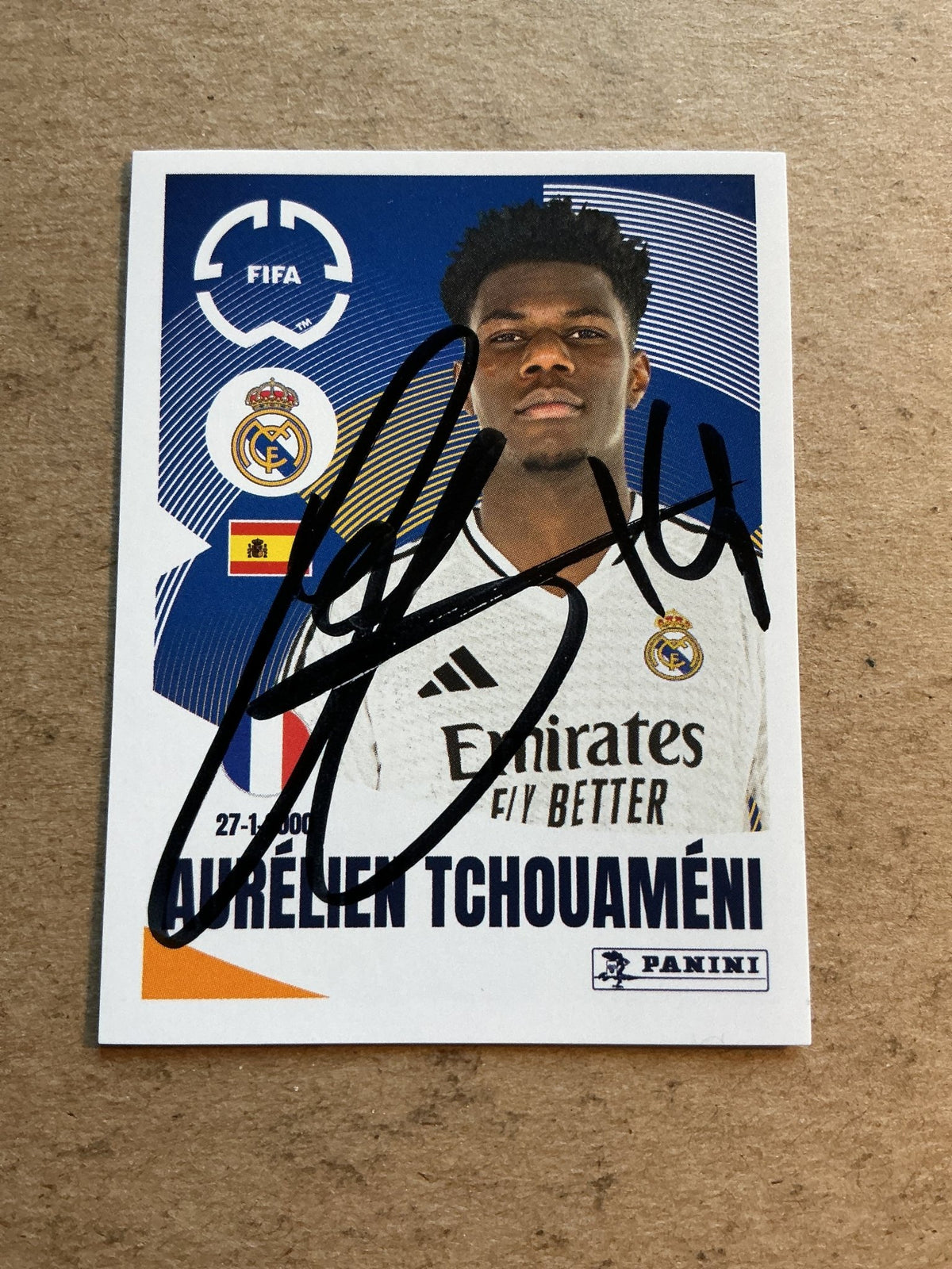 Aurélien Tchouaméni, France 🇫🇷 Real Madrid Club World Cup 2025 Panini hand signed - Autographs-World