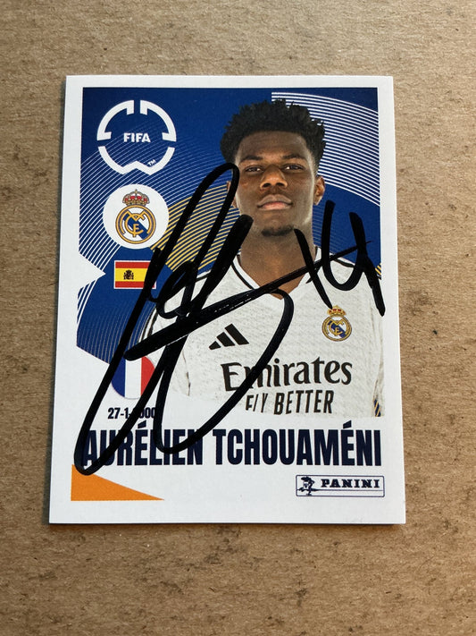 Aurélien Tchouaméni, France 🇫🇷 Real Madrid Club World Cup 2025 Panini hand signed - Autographs-World
