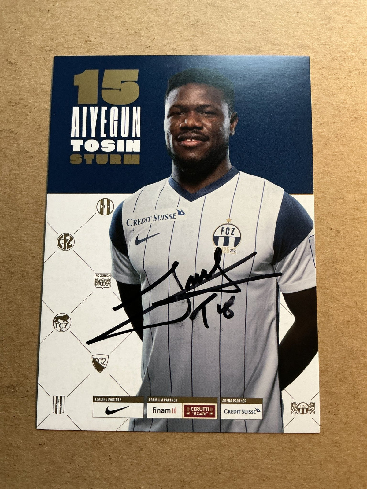 Auyegun Tosin, Nigeria 🇳🇬 FC Zürich 2021/22 hand signed - Autographs-World