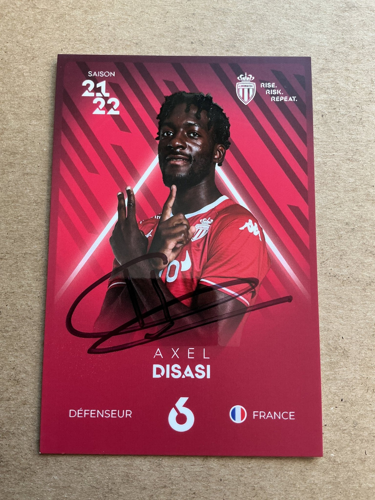 Axel Disasi, France 🇫🇷 AS Monaco 2021/22 hand signed - Autographs-World