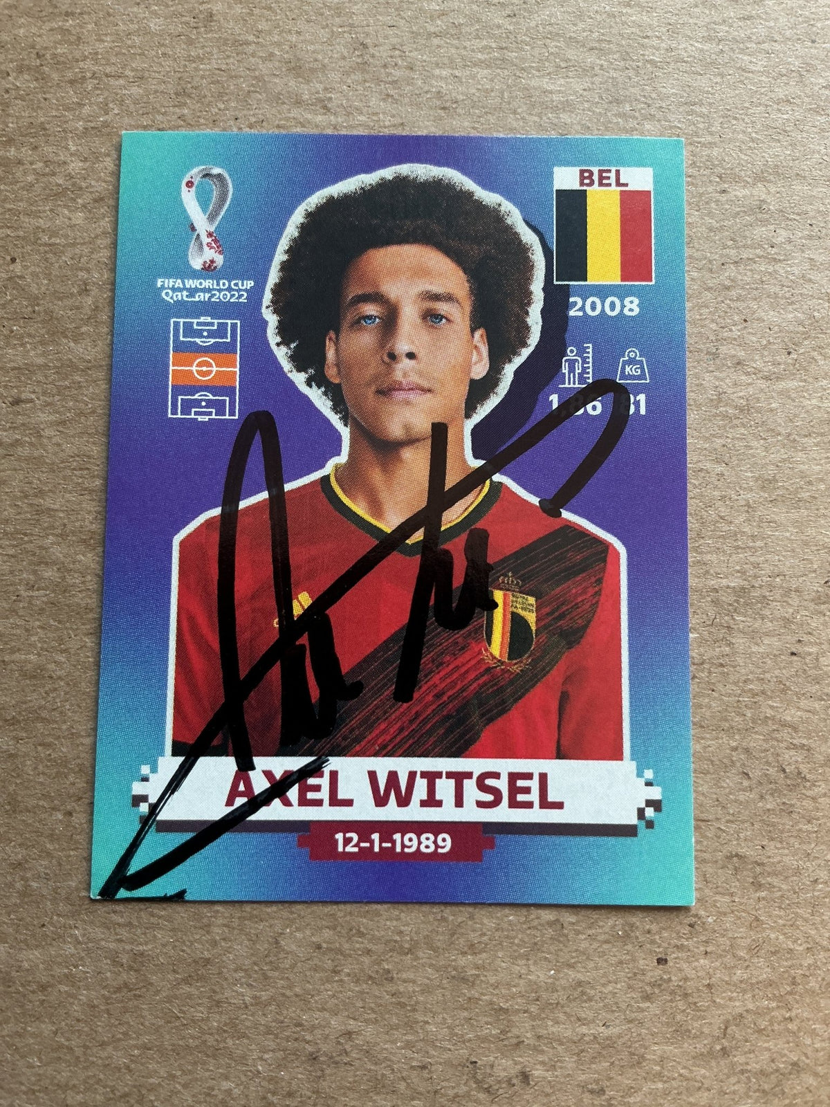 Axel Witsel, Belgium 🇧🇪 FIFA World Cup 2022 Panini hand signed - Autographs-World
