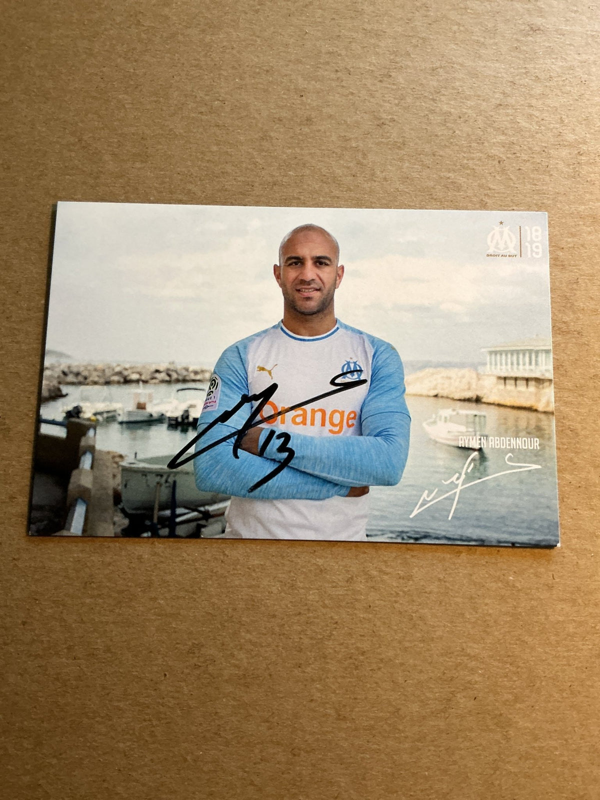 Aymen Abdennour, Tunisia 🇹🇳 Olympique Marseille 2018/19 hand signed - Autographs-World