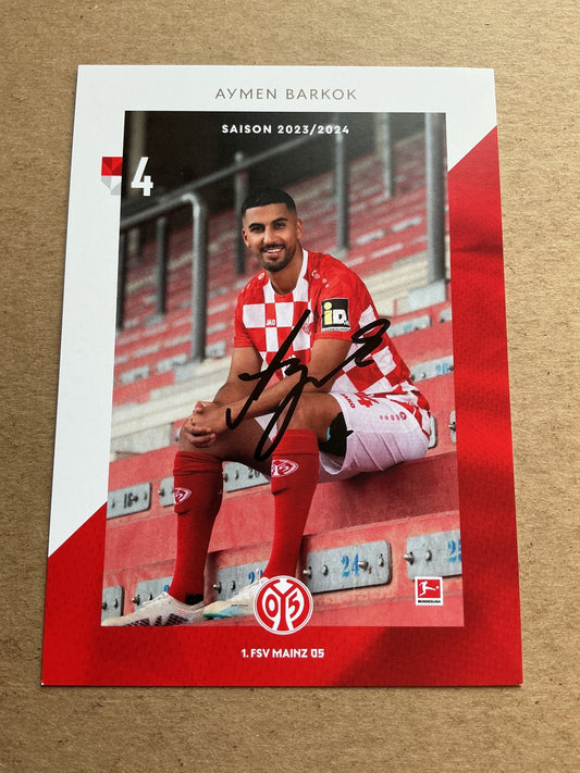 Aymen Barkok, Germany 🇩🇪 FSV Mainz 05 2023/24 hand signed - Autographs-World