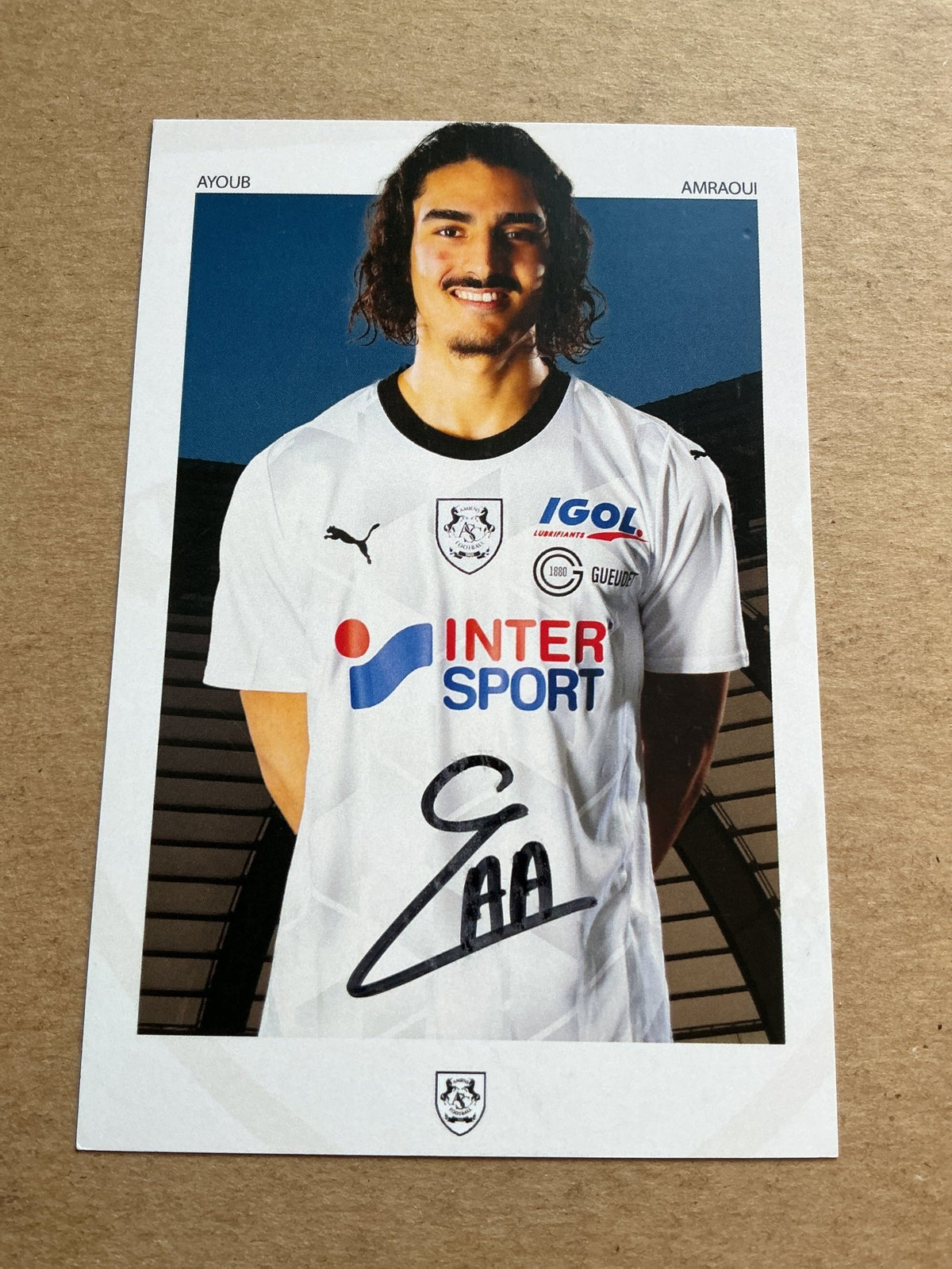 Ayoub Amroui, Morocco 🇲🇦 Amiens SC 2023/24 hand signed - Autographs-World