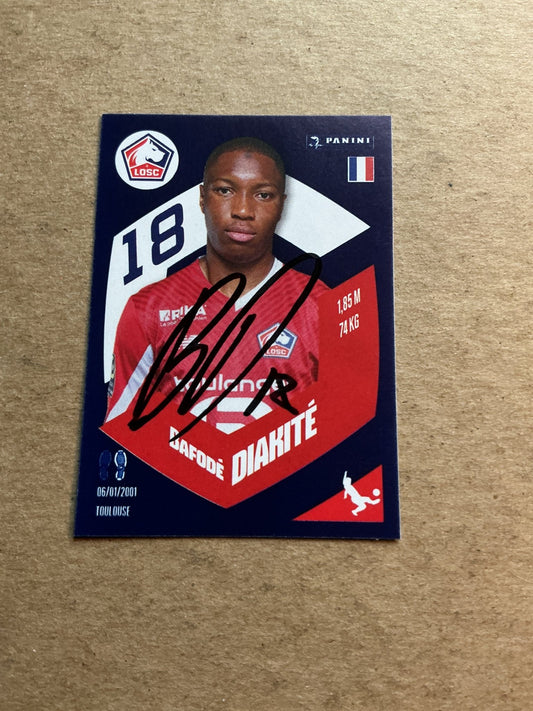 Bafode Diakite, France 🇫🇷 Lille OSC 2024 Panini hand signed - Autographs-World