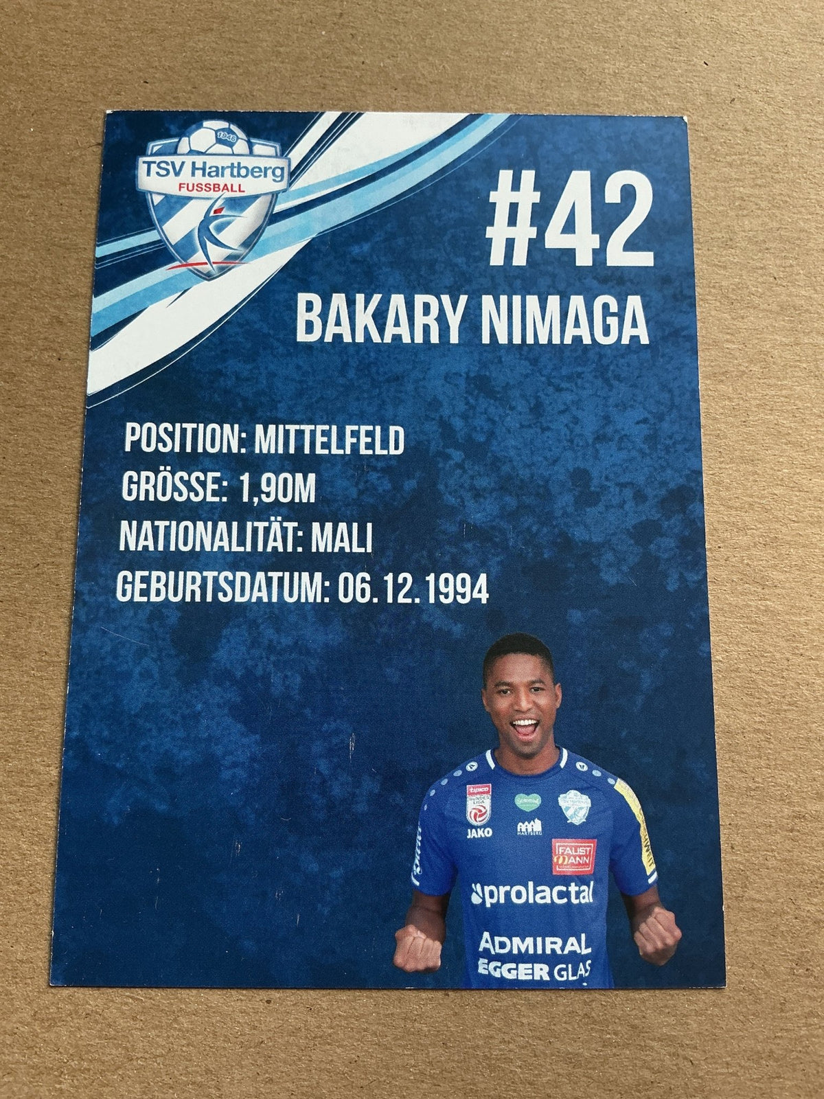 Bakary Nimaga, Mali 🇲🇱 TSV Hartberg 2020/21 hand signed - Autographs-World