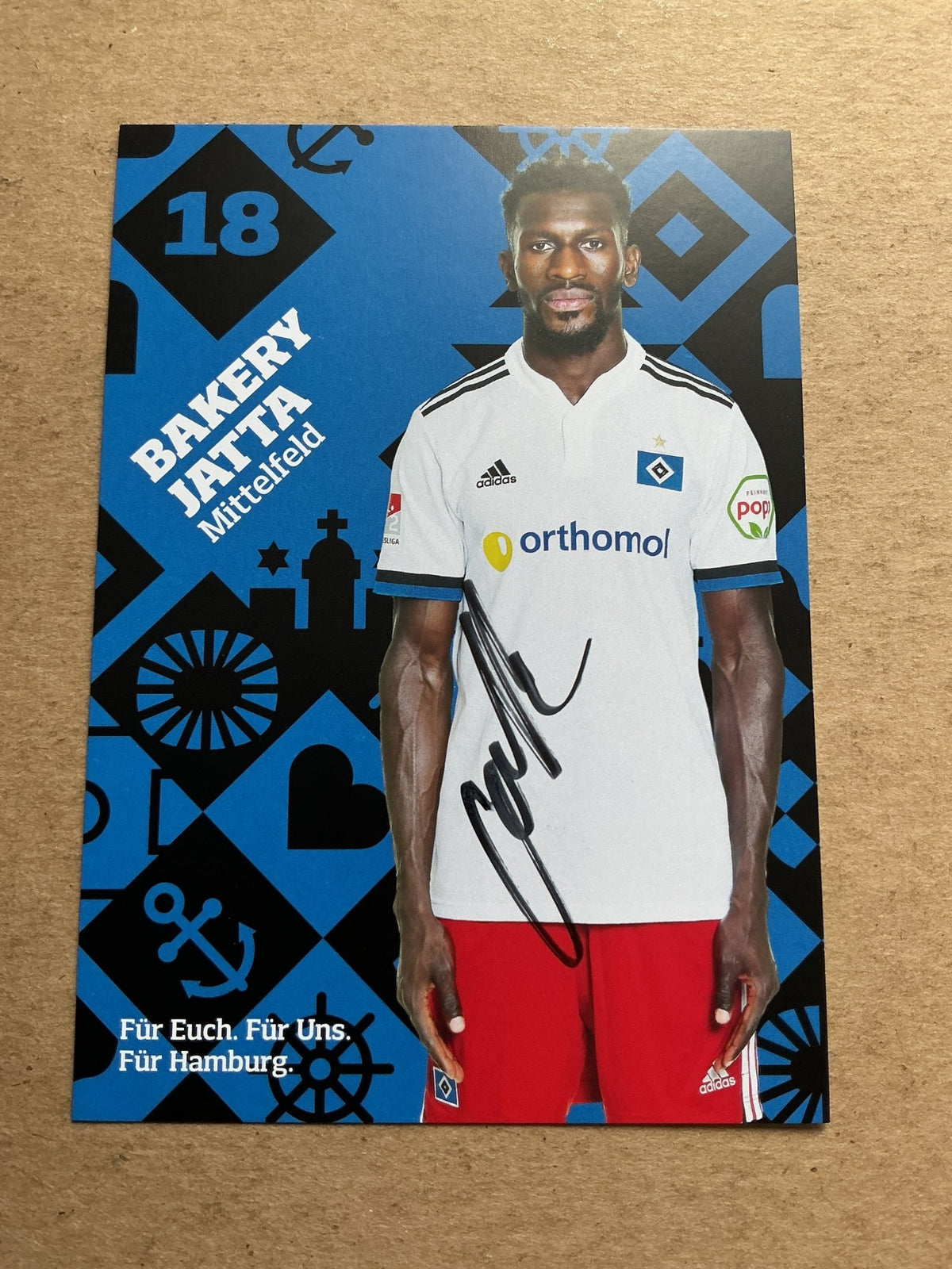 Bakery Jatta, Gambia 🇬🇲 Hamburger SV 2021/22 hand signed - Autographs-World