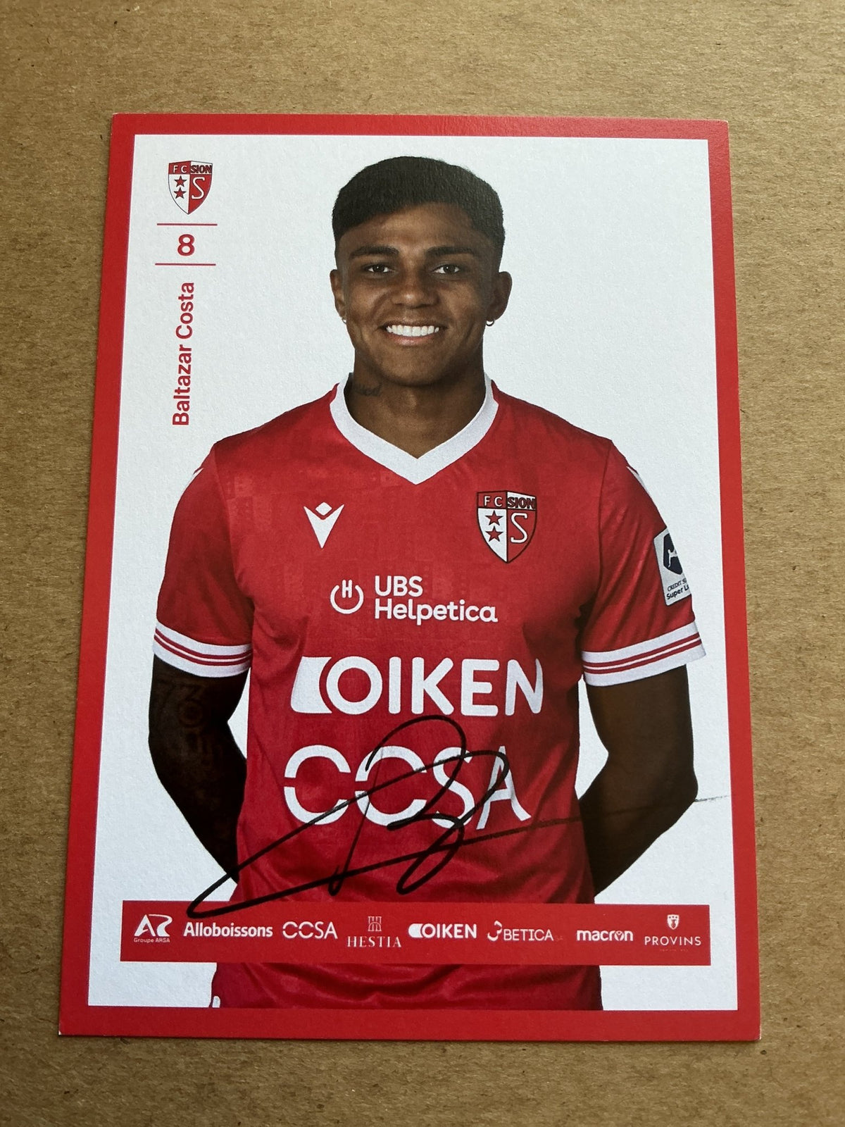 Baltazar Costa, Brazil 🇧🇷 FC Sion 2024/25 hand signed - Autographs-World