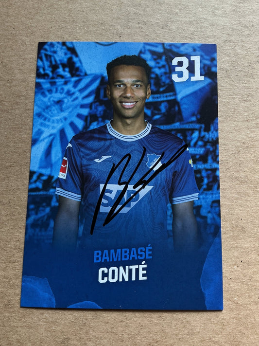 Bambase Conte, Germany 🇩🇪 TSG 1899 Hoffenheim 2023/24 hand signed - Autographs-World