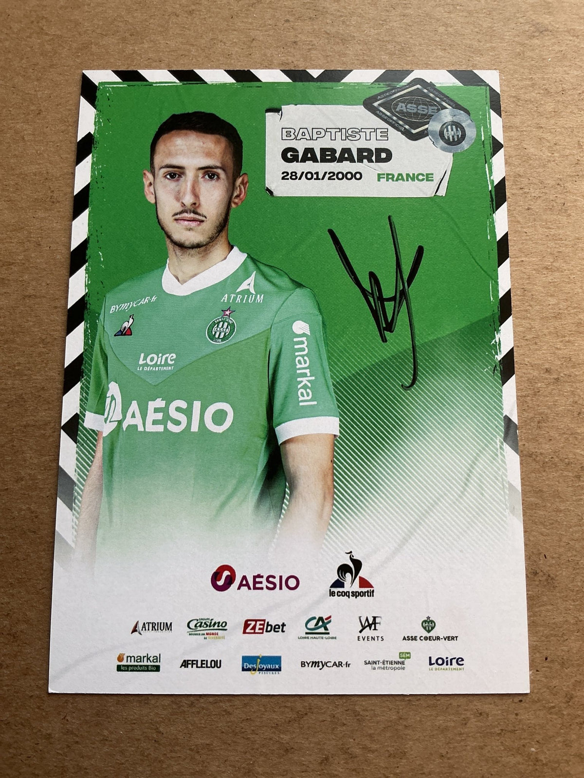 Baptiste Gabard, France 🇫🇷 AS Saint-Étienne 2020/21 hand signed - Autographs-World