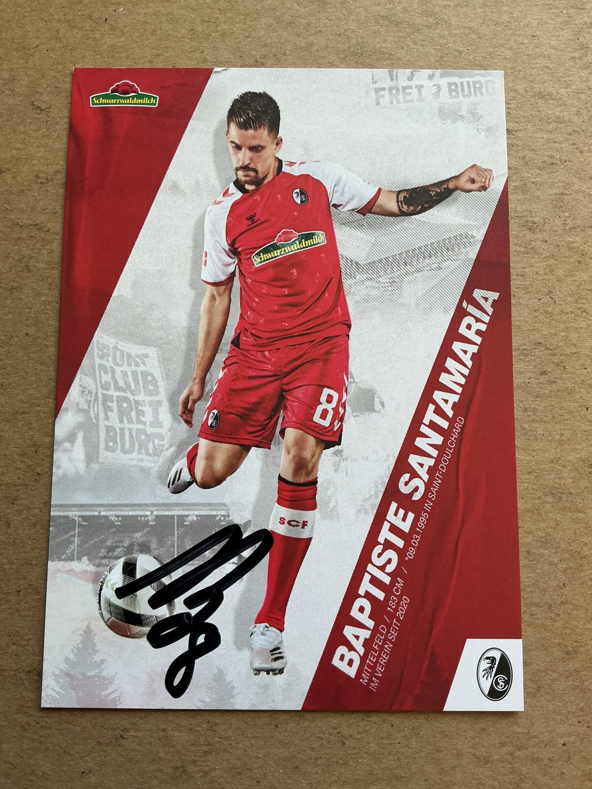 Baptiste Santamaria, France 🇫🇷 SC Freiburg 2020/21 hand signed - Autographs-World