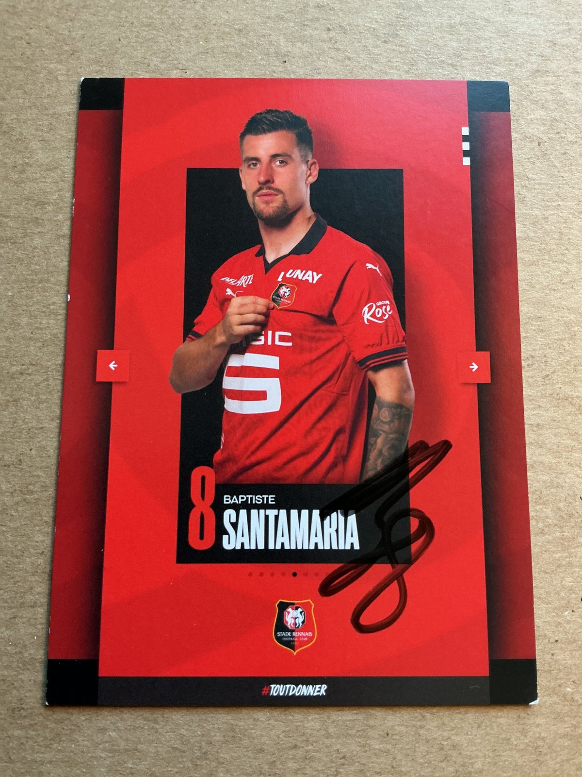 Baptiste Santamaria, France 🇫🇷 Stade Rennes FC 2023/24 hand signed - Autographs-World