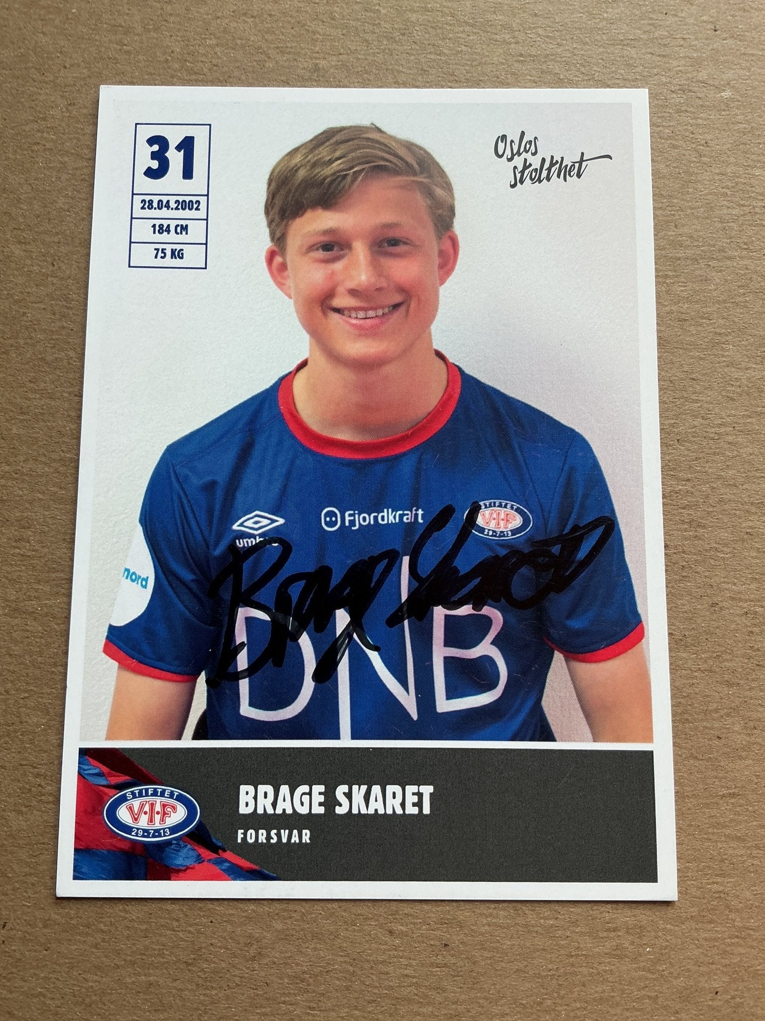 Barge Skaret, Norway 🇳🇴 Vålerenga IF 2019/20 hand signed - Autographs-World