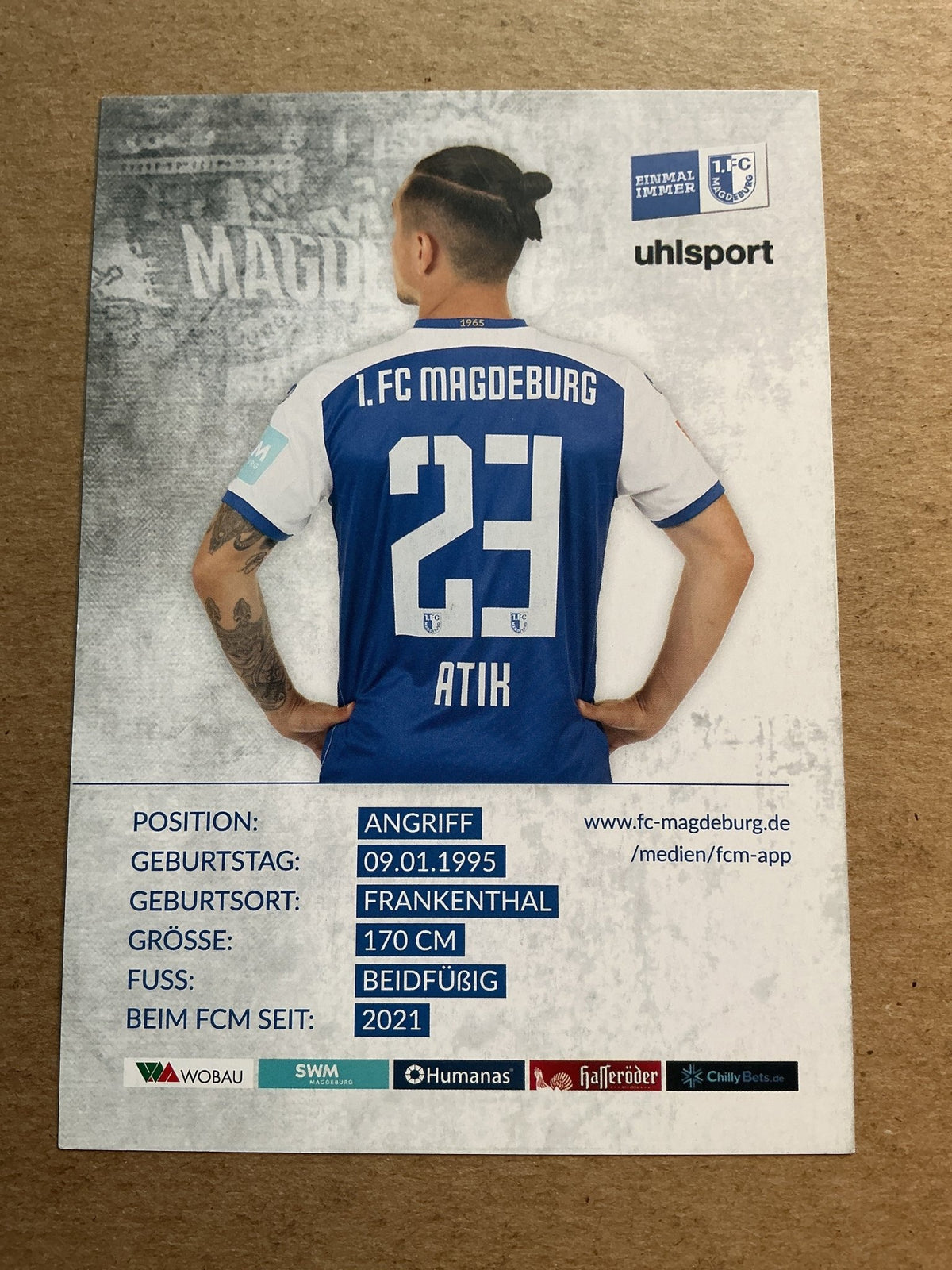 Bariş Atik, Türkiye 🇹🇷 1.FC Magdeburg 2022/23 hand signed - Autographs-World
